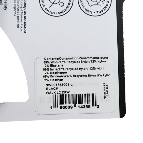 SmartWool Unisex Walk Light Cushion Crew Height Black Size Large NWT - Picture 4 of 4